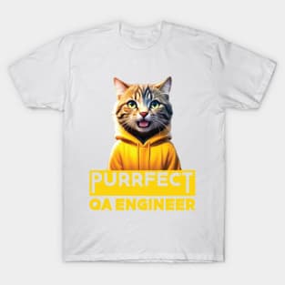 Just a Purrfect QA Engineer Cat T-Shirt